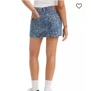 Levi's Blue Bandana Denim Mini Skirt